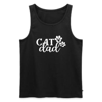 Cat Dad - Mignon Pattes Cat Lover Papa Propriétaire de Chat - Débardeur bio Premium Homme - noir - Devant - Michal (187cm)