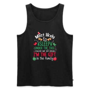 Christmas Saying Funny Humor Witty Xmas - Men's Premium Organic Tank Top - black - Front - AI Model Male 178 light (178cm)