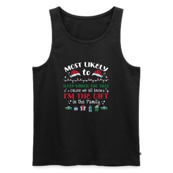 Christmas Saying Funny Humor Witty Xmas - Men's Premium Organic Tank Top - black - Front - AI Model Male 178 light (178cm)