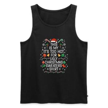 Christmas Saying Humor Funny Witty Xmas - Men's Premium Organic Tank Top - black - Front - AI Model Male 178 light (178cm)