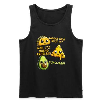 Lustiger Spruch Taco Nacho Avocado Humor Witzig - Männer Premium Bio Tank Top - Schwarz - Vorne - Michal (187cm)