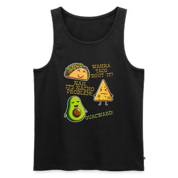 Lustiger Spruch Taco Nacho Avocado Humor Witzig - Männer Premium Bio Tank Top - Schwarz - Vorne - Michal (187cm)