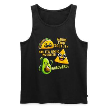 Lustiger Spruch Taco Nacho Avocado Humor Witzig - Männer Premium Bio Tank Top - Schwarz - Vorne - Michal (187cm)