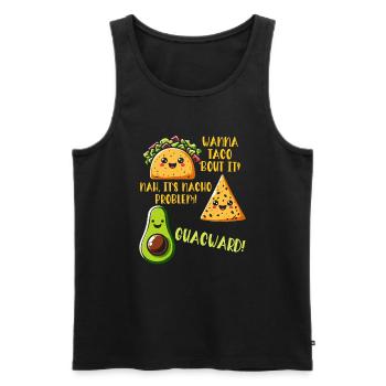 Lustiger Spruch Taco Nacho Avocado Humor Witzig - Männer Premium Bio Tank Top - Schwarz - Vorne - Michal (187cm)