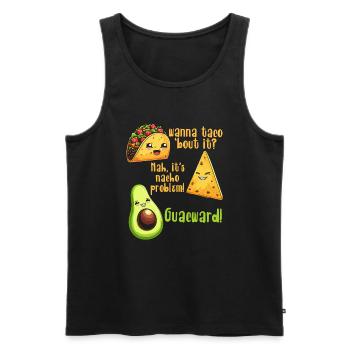 Lustiger Spruch Taco Nacho Avocado Humor Witzig - Männer Premium Bio Tank Top - Schwarz - Vorne - Michal (187cm)