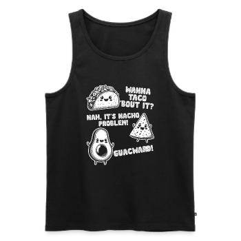 Lustiger Spruch Taco Nacho Avocado Humor Witzig - Männer Premium Bio Tank Top - Schwarz - Vorne - Michal (187cm)