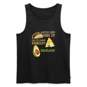 Lustiger Spruch Taco Nacho Avocado Humor Witzig - Männer Premium Bio Tank Top - Schwarz - Vorne - Michal (187cm)