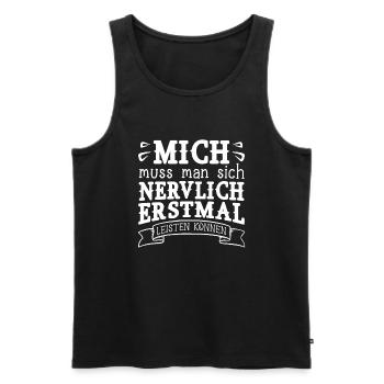 Mich Muss Man Sich Nervlich Erstmal Leisten Können - Männer Premium Bio Tank Top - Schwarz - Vorne - Michal (187cm)