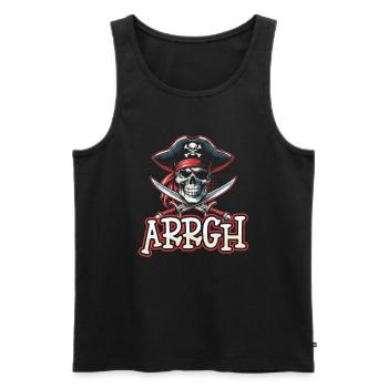 Halloween Pirate Saying Outfit Costume Arrgh - Men's Premium Organic Tank Top - black - Front - Michal (187cm)