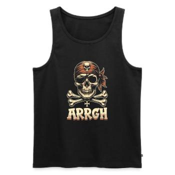 Halloween Pirate Dire Tenue Costume Arrgh - Débardeur bio Premium Homme - noir - Devant - Michal (187cm)