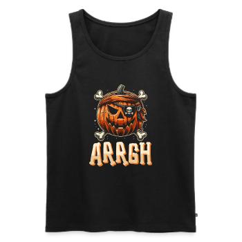 Halloween Pirate Saying Outfit Costume Arrgh - Men's Premium Organic Tank Top - black - Front - Michal (187cm)