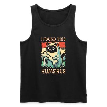 Halloween Cat Ghost Humor Saying Funny - Men's Premium Organic Tank Top - black - Front - Michal (187cm)