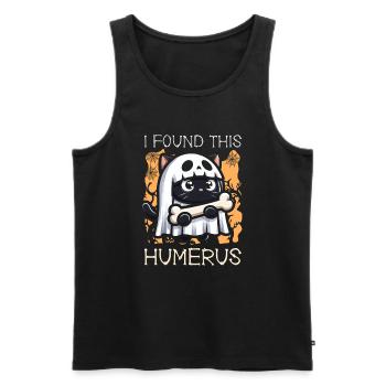 Halloween Cat Ghost Humor Saying Funny - Men's Premium Organic Tank Top - black - Front - Michal (187cm)