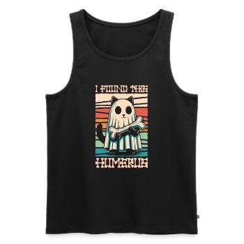 Halloween Cat Ghost Humor Saying Funny - Men's Premium Organic Tank Top - black - Front - Michal (187cm)