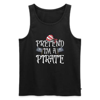 Halloween Pirate Dire Tenue Costume Drôle - Débardeur bio Premium Homme - noir - Devant - Michal (187cm)