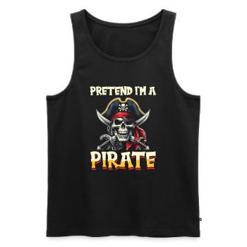 Halloween Pirate Dire Tenue Costume Drôle - Débardeur bio Premium Homme - noir - Devant - Michal (187cm)