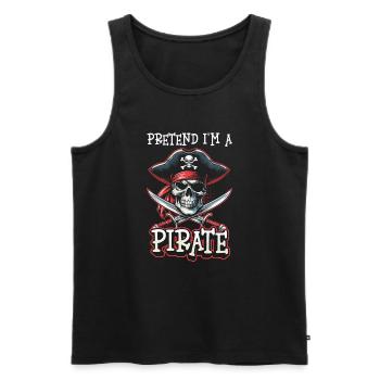 Halloween Pirate Dire Tenue Costume Drôle - Débardeur bio Premium Homme - noir - Devant - Michal (187cm)