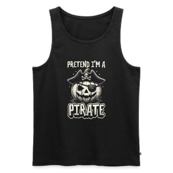 Halloween Pirate Dire Tenue Costume Drôle - Débardeur bio Premium Homme - noir - Devant - Michal (187cm)