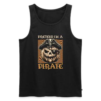Halloween Pirate Dire Tenue Costume Drôle - Débardeur bio Premium Homme - noir - Devant - Michal (187cm)