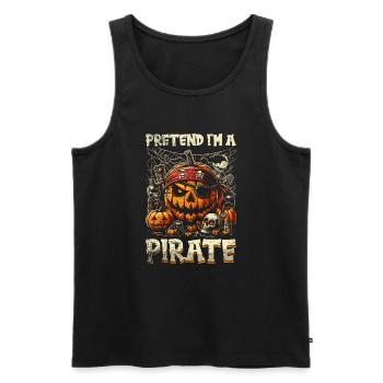 Halloween Pirate Dire Tenue Costume Drôle - Débardeur bio Premium Homme - noir - Devant - Michal (187cm)