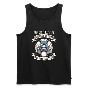 Cat Rock Music Humor Funny Gift Idea - Men's Premium Organic Tank Top - black - Front - Michal (187cm)