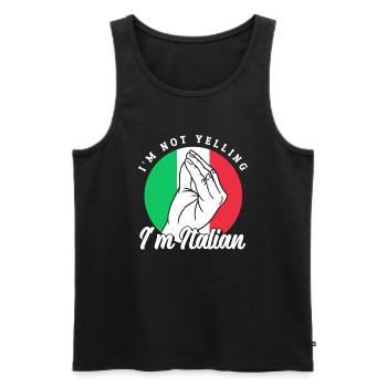 Italian Italian Funny Saying Gift Idea - Men's Premium Organic Tank Top - black - Front - Michal (187cm)