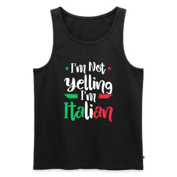 Italiener Italien Lustiger Spruch Geschenkidee - Männer Premium Bio Tank Top - Schwarz - Vorne - Michal (187cm)