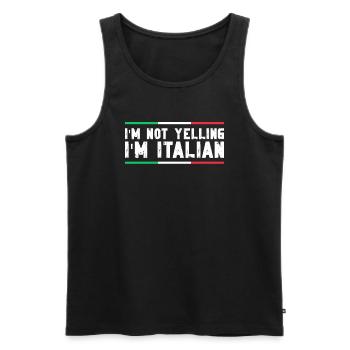 Italian Italian Funny Saying Gift Idea - Men's Premium Organic Tank Top - black - Front - Michal (187cm)