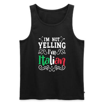 Italian Italian Funny Saying Gift Idea - Men's Premium Organic Tank Top - black - Front - Michal (187cm)