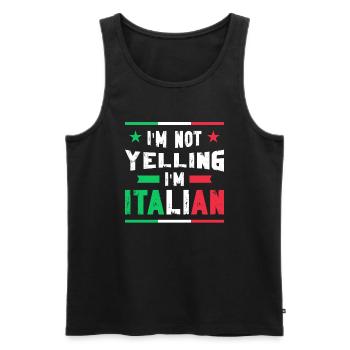 Italian Italian Italy Gift Idea Humor - Men's Premium Organic Tank Top - black - Front - Michal (187cm)