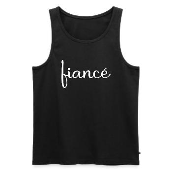 Fiancé Matching Engagement Gift Groom’s Mariage du marié - Débardeur bio Premium Homme - noir - Devant - AI Model Male 178 light (178cm)
