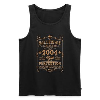 Vintage-Geburtstagsgeschenk aus dem Jahr 2004 - Männer Premium Bio Tank Top - Schwarz - Vorne - AI Model Male 178 light (178cm)