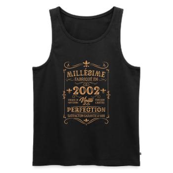 Vintage-Geburtstagsgeschenk aus dem Jahr 2002 - Männer Premium Bio Tank Top - Schwarz - Vorne - AI Model Male 178 light (178cm)