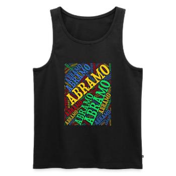 Abraham Word Cloud T-Shirt T-Shirt Gift Idea - Men's Premium Organic Tank Top - black - Front - AI Model Male 178 light (178cm)