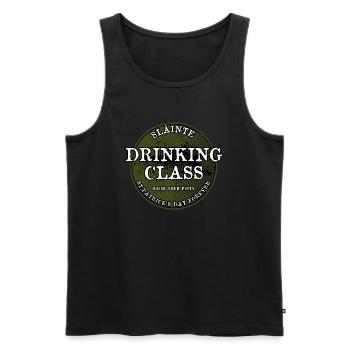 Drinking Class "St.Patrick's Day Forever" - Männer Premium Bio Tank Top - Schwarz - Vorne - Michal (187cm)