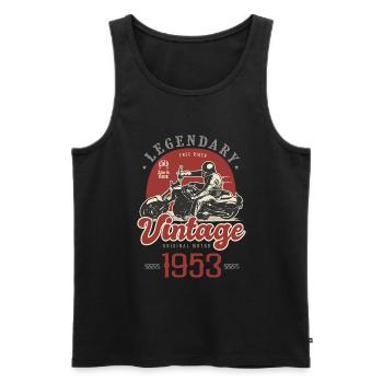 1953 Jubiläum 70 Jahre Vintage Biker Motorrad - Männer Premium Bio Tank Top - Schwarz - Vorne - Michal (187cm)