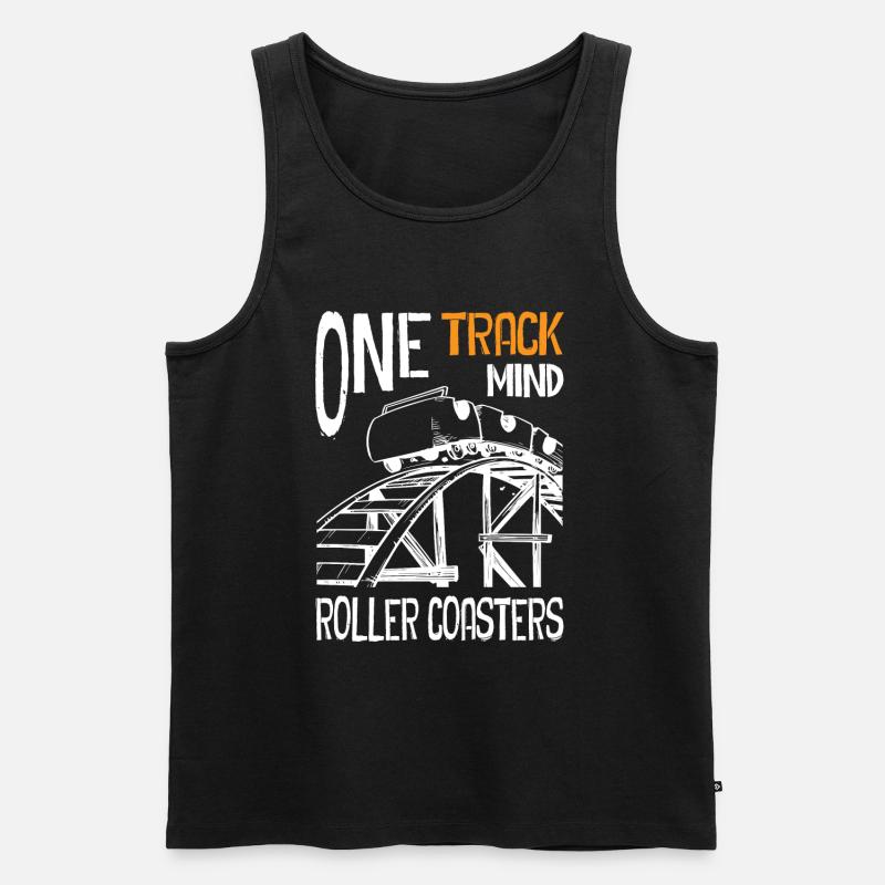 One Track Mind Roller Coaster - Männer Premium Bio Tank Top - Schwarz
