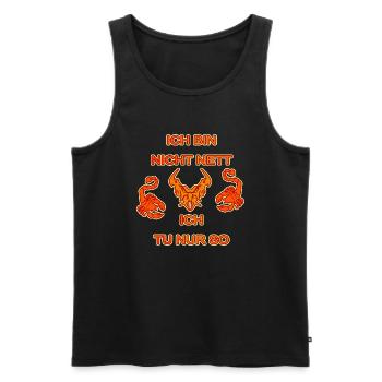 Ich bin nicht nett Ich tu nur so - Männer Premium Bio Tank Top - Schwarz - Vorne - AI Model Male 178 light (178cm)