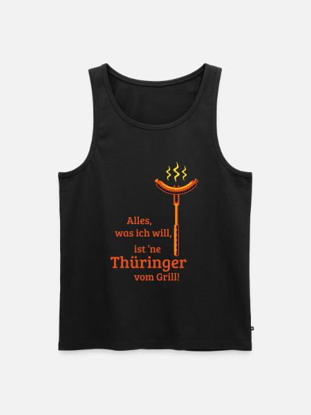 Eine Thüringer vom Grill! (3C) - Männer Premium Bio Tank Top - Schwarz