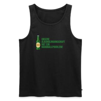 Handball - Männer Premium Bio Tank Top - Schwarz - Vorne - Michal (187cm)