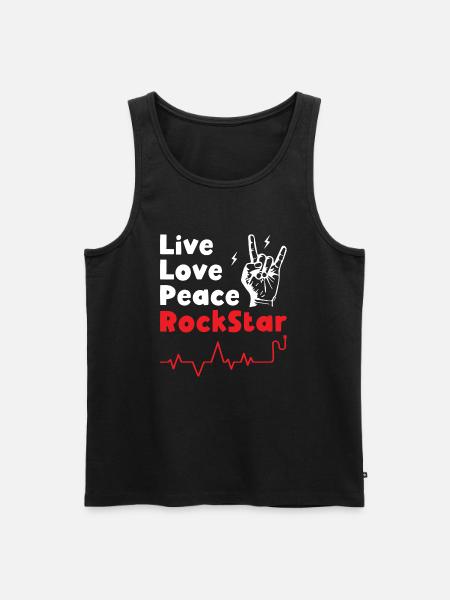 Live Love Peace Rockstars - Men's Premium Organic Tank Top - black