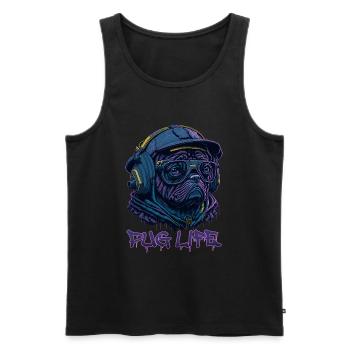 Pug Life - Männer Premium Bio Tank Top - Schwarz - Vorne - AI Model Male 178 light (178cm)