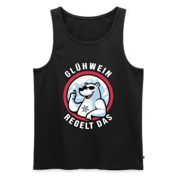 Winterbaden & Gühwein Eisbader Winterparty - Männer Premium Bio Tank Top - Schwarz - Vorne - AI Model Male 178 light (178cm)