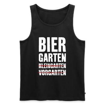 BIERGARTEN KLEINGARTEN GARTEN BIER - Männer Premium Bio Tank Top - Schwarz - Vorne - AI Model Male 178 light (178cm)