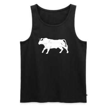 Bull Bovine Art Silhouette Wildtierliebhaber - Männer Premium Bio Tank Top - Schwarz - Vorne - AI Model Male 178 light (178cm)