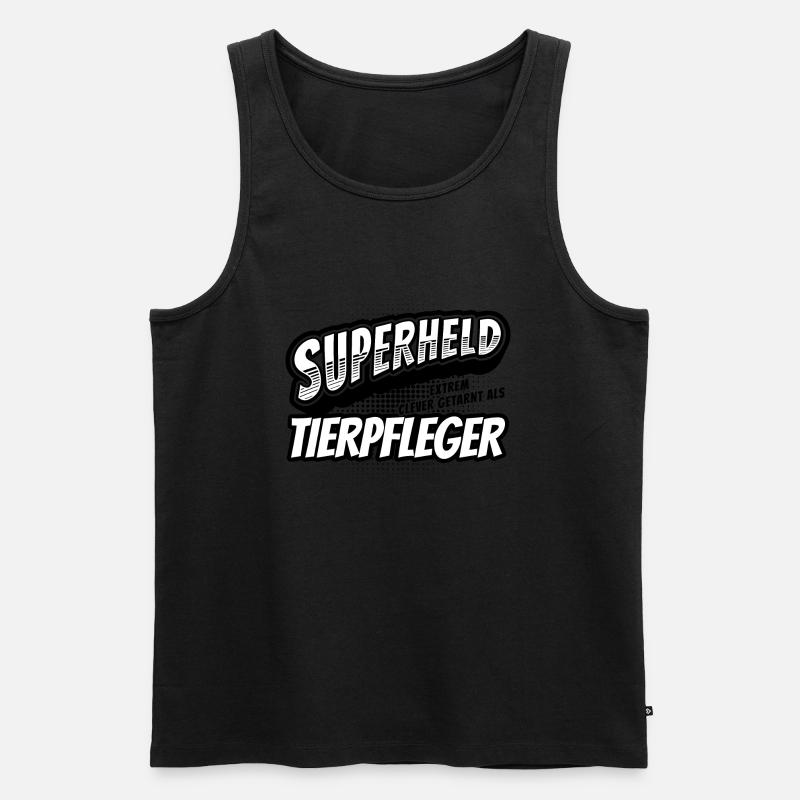 Superheld, clever getarnt als Tierpfleger - Männer Premium Bio Tank Top - Schwarz
