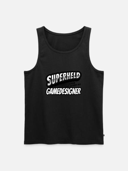 Superheld, clever getarnt als Gamedsigner - Männer Premium Bio Tank Top - Schwarz