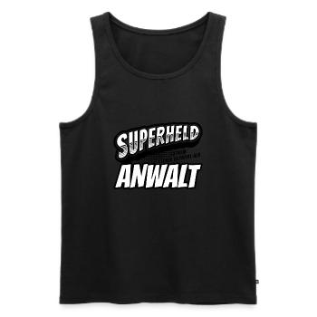 Superheld, clever getarnt als Anwalt - Männer Premium Bio Tank Top - Schwarz - Vorne - AI Model Male 178 light (178cm)