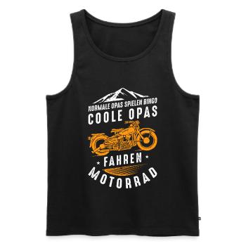 Coole Opas fahren Motorrad - Männer Premium Bio Tank Top - Schwarz - Vorne - Michal (187cm)