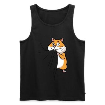 Morsures de hamster en T-shirt Le hamster affamé mange - Débardeur bio Premium Homme - noir - Devant - Michal (187cm)